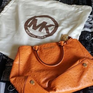Michael Kors Nmf14_v1btd Orange Ostrich-embossed L